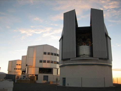 The VLT Survey Telescope at sunset at Paranal Observatory